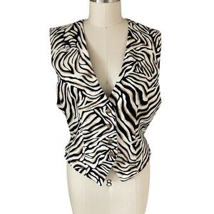 Doncaster Zebra Print Sleeveless Vest, Sz 12